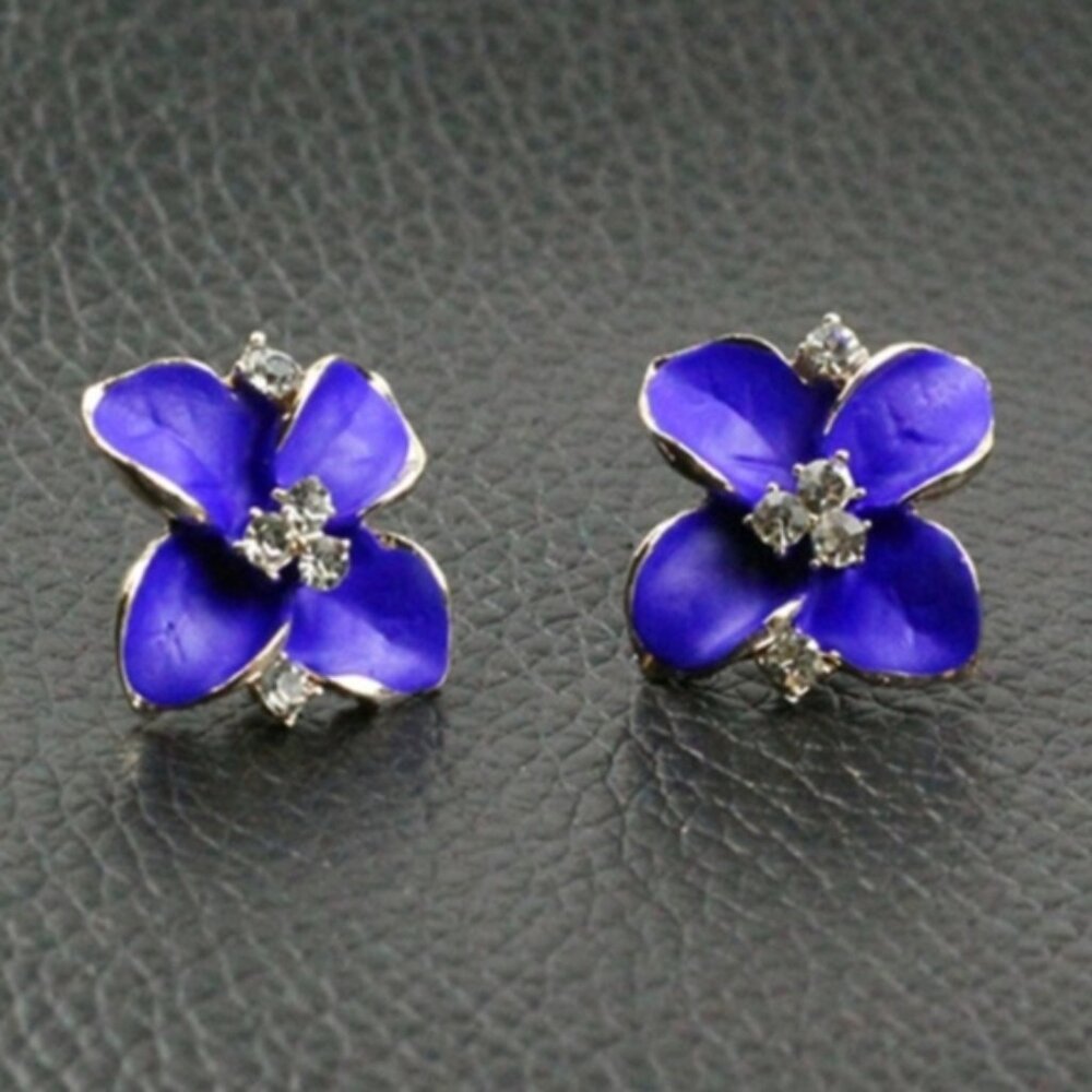 Elegant Purple Flower Earrings